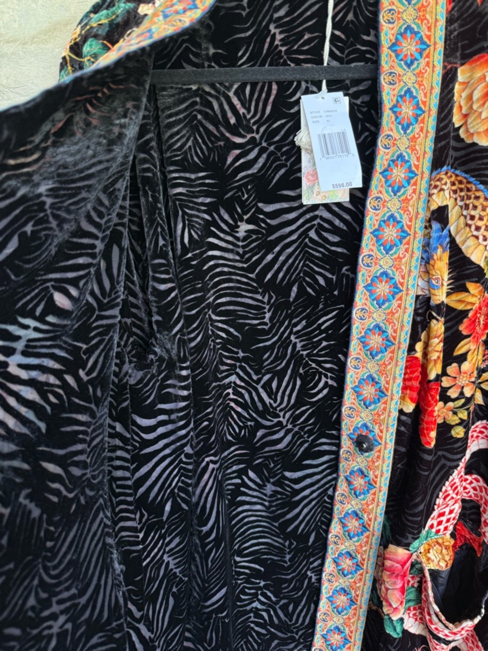 JOHNNY WAS MERHAWI KIMONO XL  $598 Amazing !!!! Oversized Reversible - Picture 4 of 6